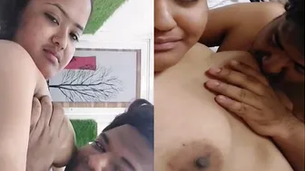 Chubby GF Getting Her Boobs Sucked By Boyfriend