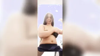 Chubby Shy GF Showing Her Round Tits To Me