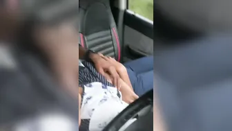 Boyfriend Squeezing GFs Tits In The Parked Car