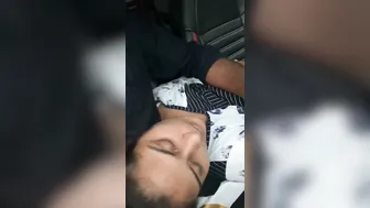 Boyfriend Squeezing GFs Tits In The Parked Car