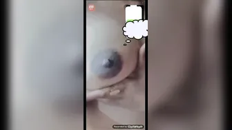 Gf With Dark Nipples Strips Naked During Video Call