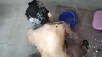 Naked Coworker Caught Bathing From Above Angle Leaked