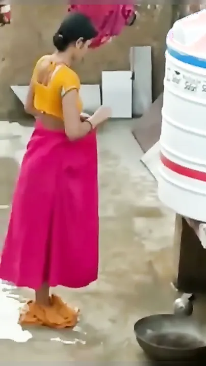 Married Woman Bathing Outside Caught By Pervy Neighbor