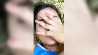 Village GF Fucking Her Lover Outdoors On The Grass