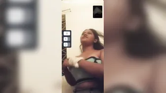 Smoking GF Flashing Tits During Naughty Video Call