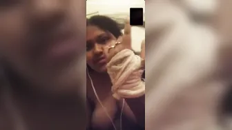Smoking GF Flashing Tits During Naughty Video Call