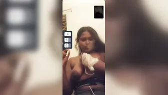 Smoking GF Flashing Tits During Naughty Video Call