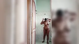 Bbw Wife Bathing With Door Open Teasing Her Perverted Man