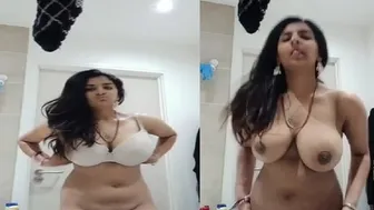 GF Stripping Naked Showing Her Massive Natural Tits