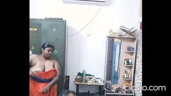 Wife Sucking Hubby Topless Showing Her Brown Tits