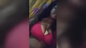 Horny Girl In Bra Fingering Herself While Standing Up