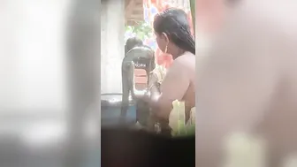 Neighbor Caught Bathing Gets Fucked By Younger Guy