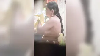 Neighbor Caught Bathing Gets Fucked By Younger Guy