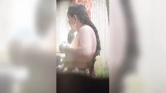 Neighbor Caught Bathing Gets Fucked By Younger Guy