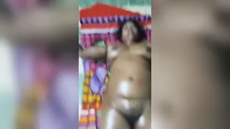 Oiled Up Wife Fingering Herself Before Getting Pounded