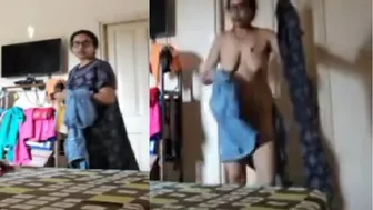 Stepmom Changing Clothes Unaware Of Hidden Camera