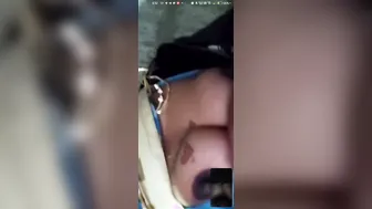 Tattooed Slut Showing Off Her Big Nipples On Camera