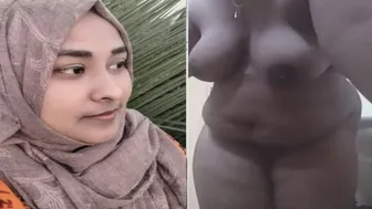 Chubby Hijabi Showing Her Naked Body To Boyfriend