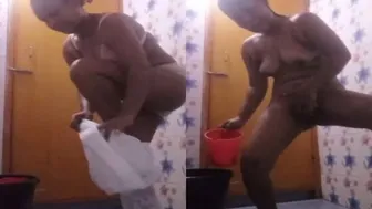 Horny Wife Bathing And Fingering Herself In Bathroom