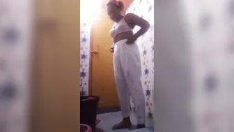 Horny Wife Bathing And Fingering Herself In Bathroom