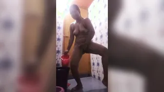 Horny Wife Bathing And Fingering Herself In Bathroom