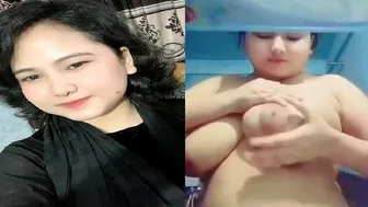 Chubby Girl Sucking And Playing With Her Huge Boobs