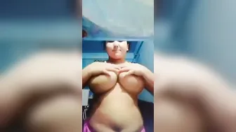 Chubby Girl Sucking And Playing With Her Huge Boobs