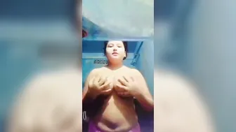 Chubby Girl Sucking And Playing With Her Huge Boobs