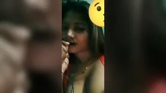 Horny Wife On Video Call Stripping And Playing With Tits