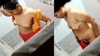 Hidden Cam Catches Wife Taking Shower In The Morning