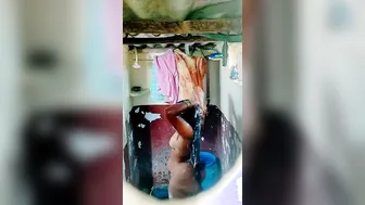 Thick Booty GF Bathing Filmed From Every Angle