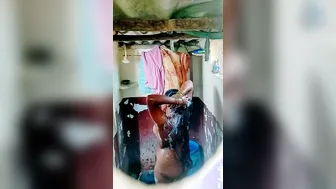 Thick Booty GF Bathing Filmed From Every Angle