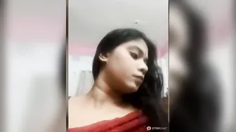 Wife In Saree Stripping And Fingering Her Horny Cunt