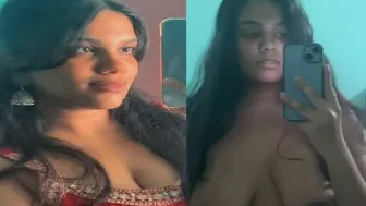 Tamil Girl Licks Her Own Tits While Filming Herself Getting Off