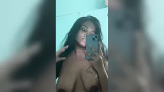 Tamil Girl Licks Her Own Tits While Filming Herself Getting Off