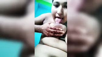 Chubby GF Getting Her Tits Sucked On Hidden Cam