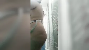 Chubby Slut With Fat Ass Doing Naked Morning Routine