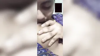 Gf Licking Her Own Nipples During Naughty Video Call