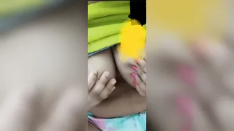 Busty GF Showing Off Her Massive Tits On Camera