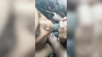 Horny Girl Sucking Black Cock While Flashing Her Tits