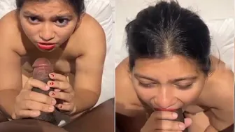 Horny Indian Slut Choking On My Thick Cock At Home