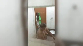 Milf With Huge Tits Naked In Bathroom Caught On Camera