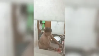 Milf With Huge Tits Naked In Bathroom Caught On Camera