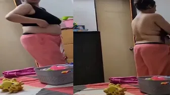 Chubby Wife Stripping Bra Teasing Her Husband