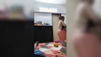 Chubby Wife Stripping Bra Teasing Her Husband