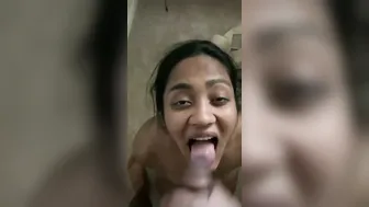 GF Swallowing Cum After Deepthroat Blowjob