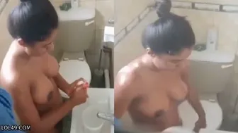 Mother And Daughter Stripping Naked In Bathroom Together