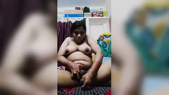 Lonely Whore Fingering Her Black Pussy At Home