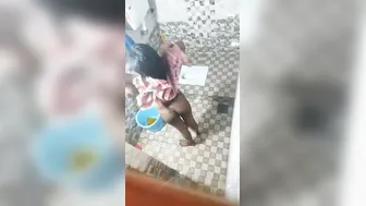 Young Maid Caught Naked After Shower Drying Herself Off