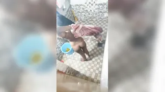 Young Maid Caught Naked After Shower Drying Herself Off
